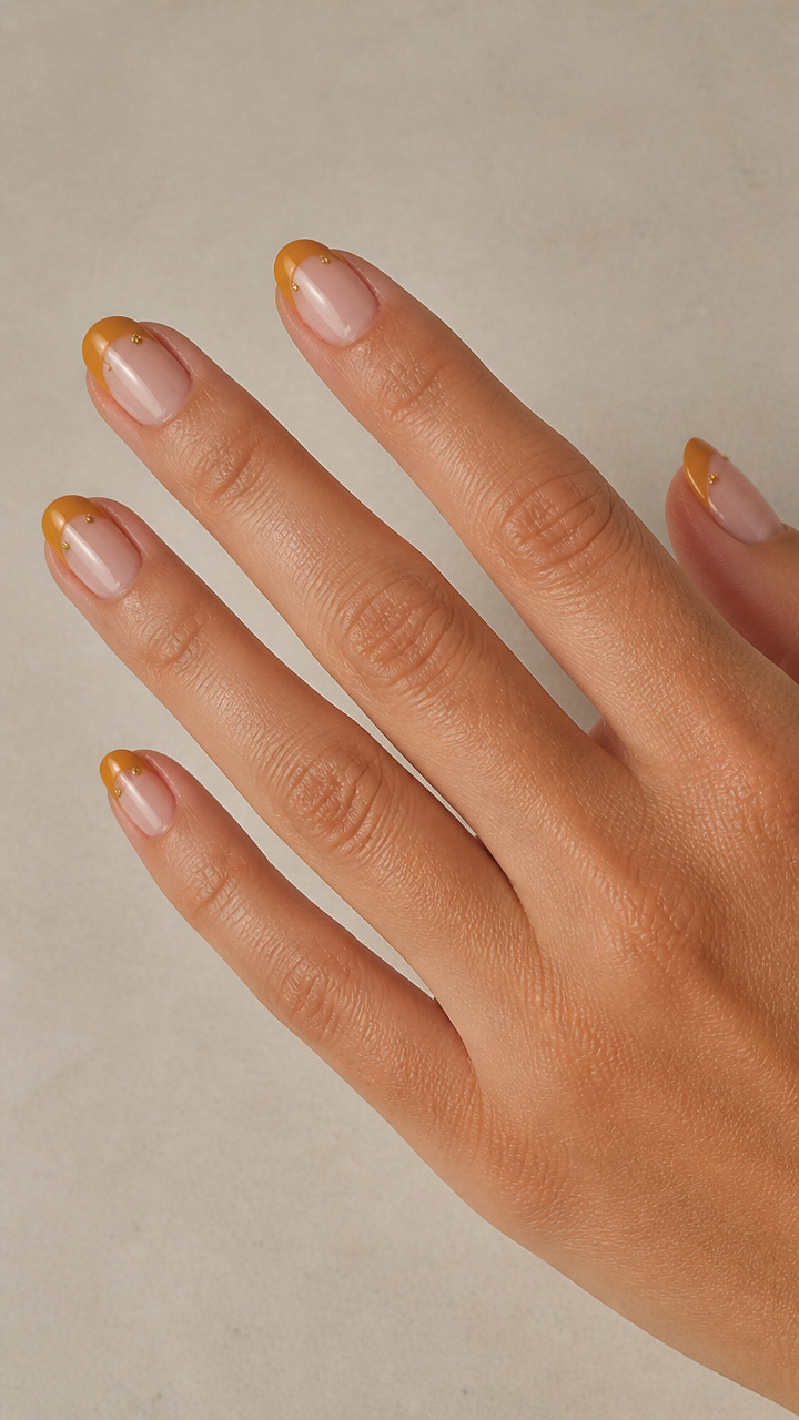 Goldenrod French Curve with Tiny Brass Studs