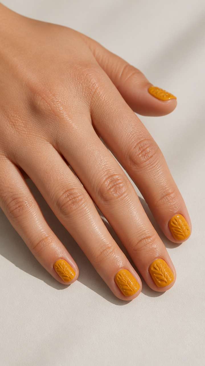 Goldenrod Yellow with Embossed Leaf Texture