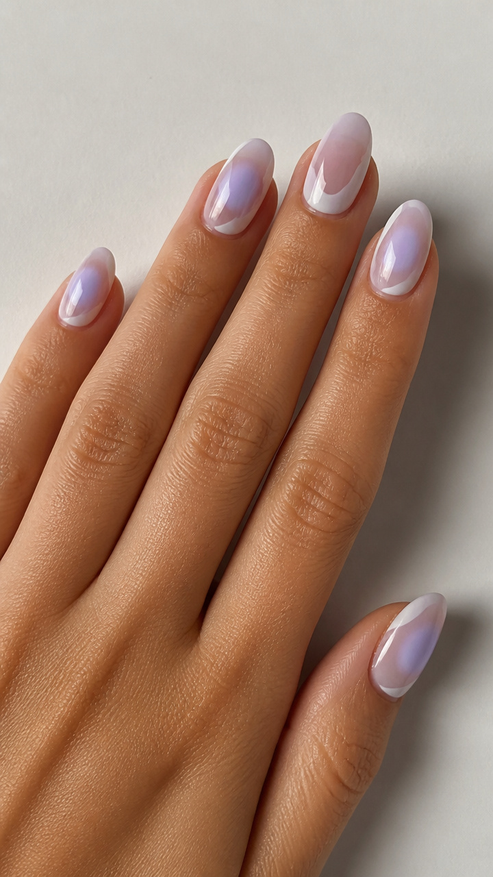 Lilac and White Aura with Negative Space