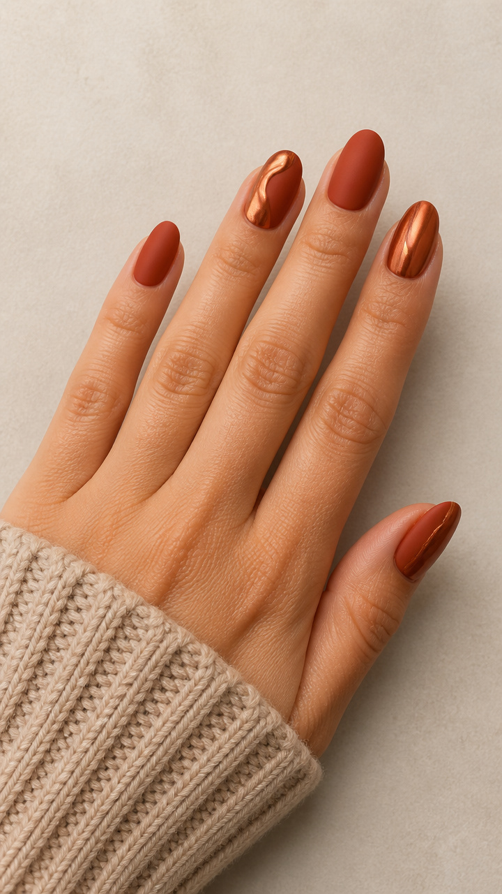 Matte Rust Base with Copper Chrome Accents