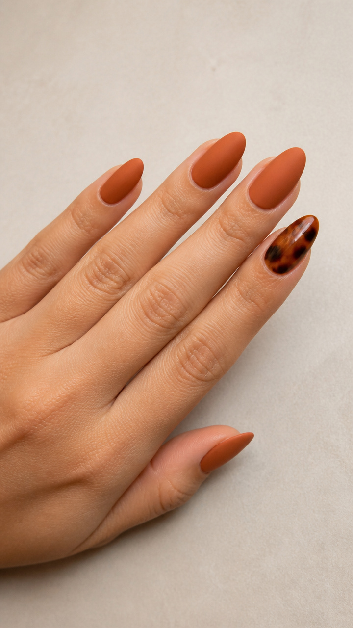 Matte Terracotta Base with Tortoiseshell Accent Finger