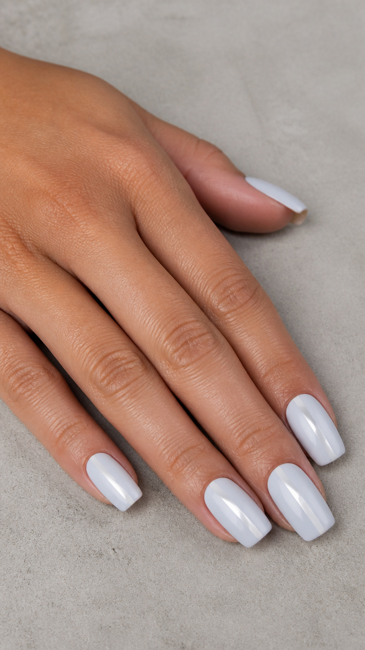 Matte White with Glossy Cat Eye Stripe