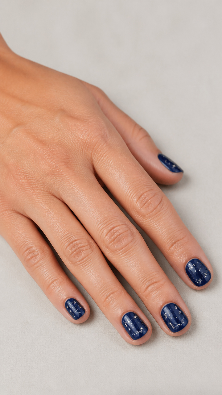 Midnight Blue Base with Silver Star Constellation