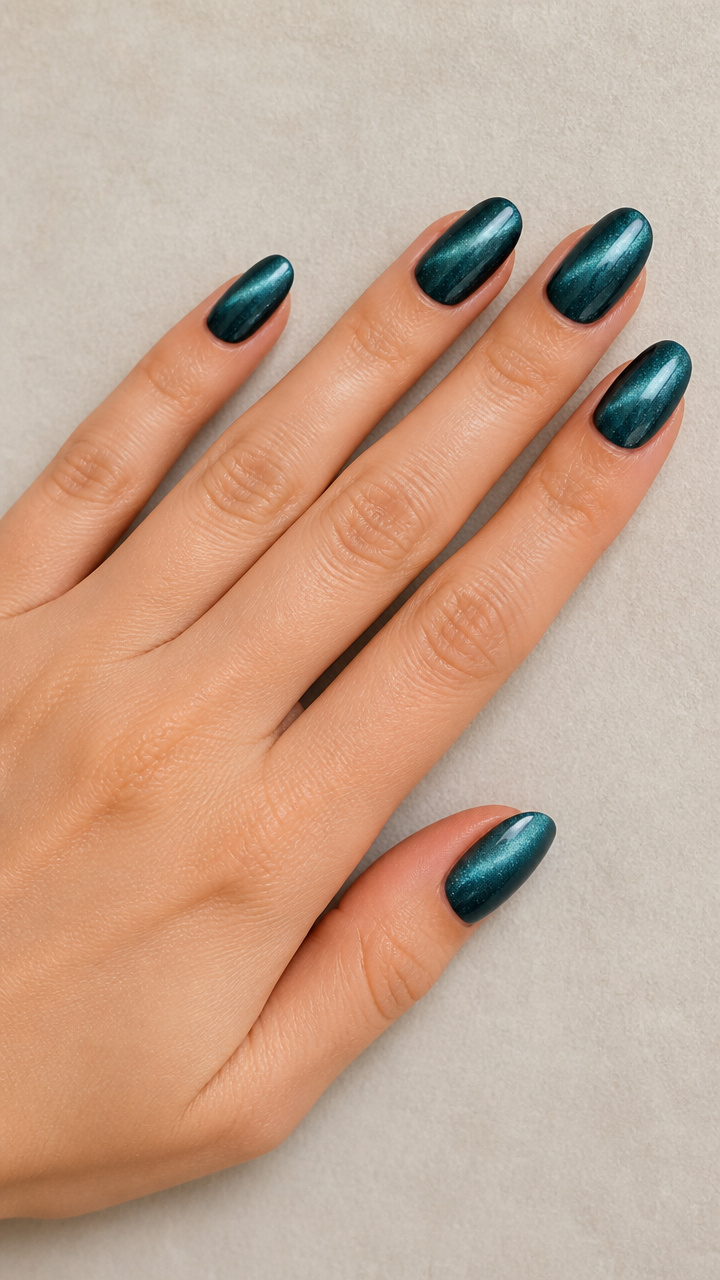 Moody Teal Ocean Depths with Pearl Dust Highlight
