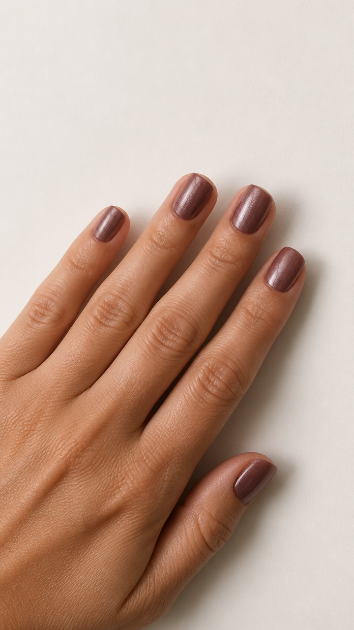 Muted Plum with Pearl Dust Overlay