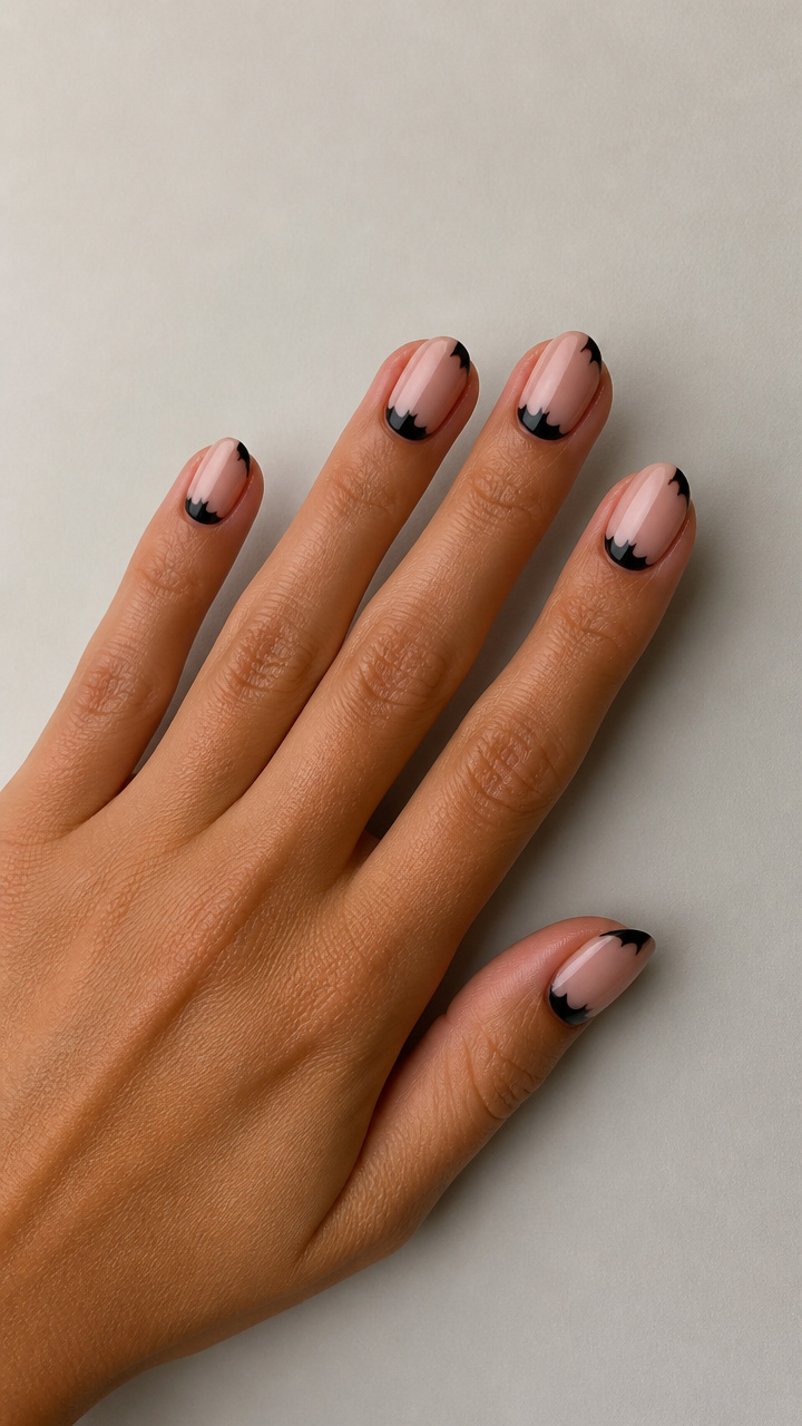 Negative Space Bat Wing Cuticle Design