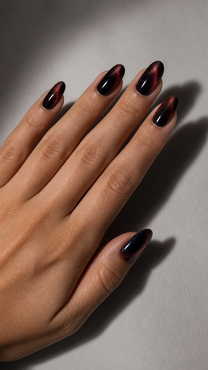 Obsidian Black Chrome with Crimson Red Cat Eye Line