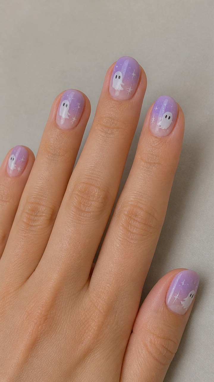 Pastel Lavender Gradient with Floating Spirit Accents