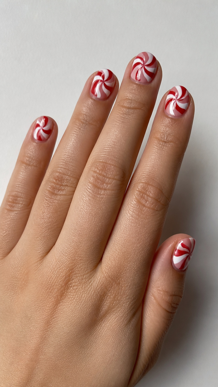 Peppermint Swirl Design with Glossy Finish