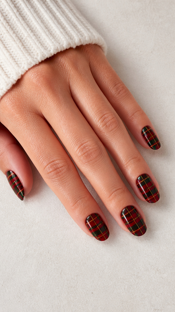Red and Emerald Plaid Checkered Pattern