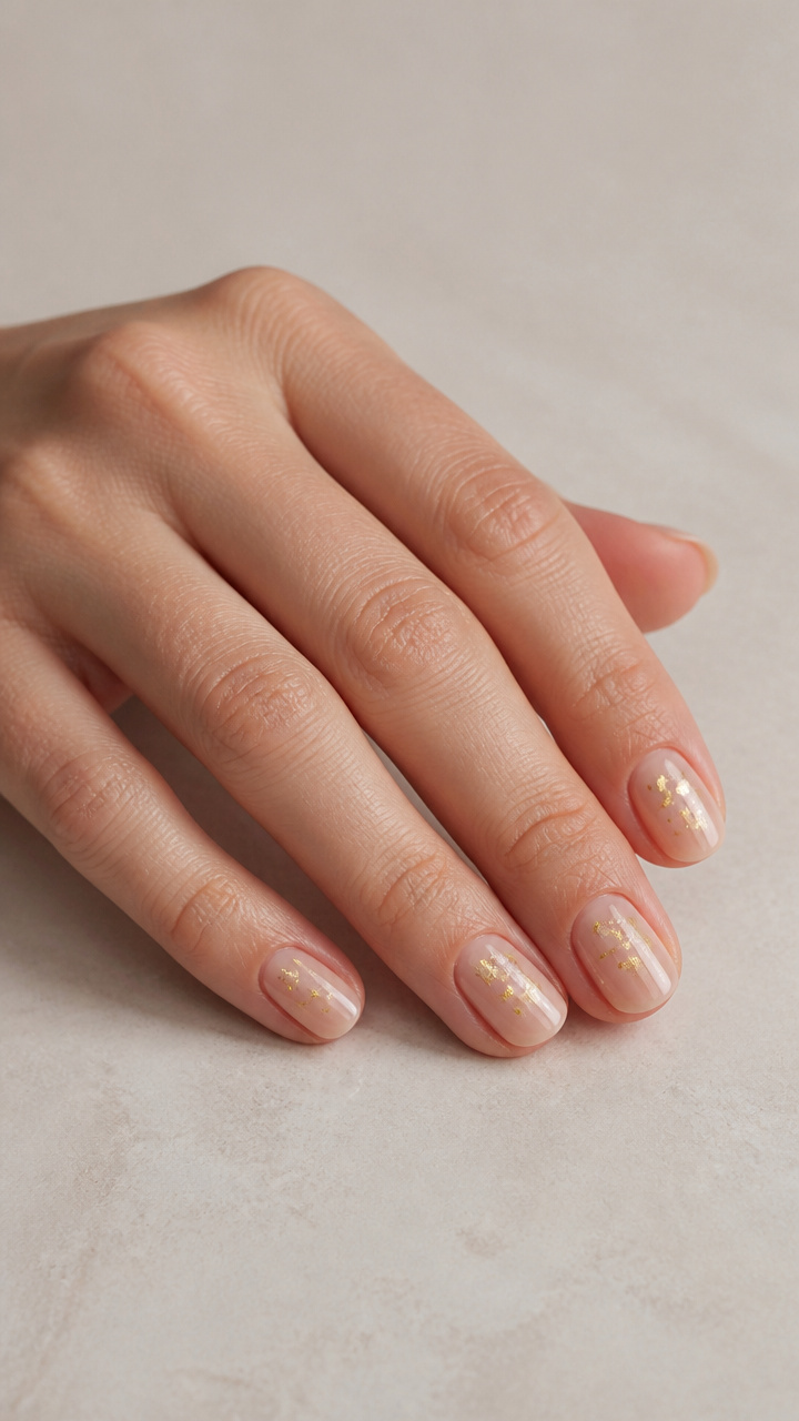 Soft Nude with Delicate Gold Foil Flakes