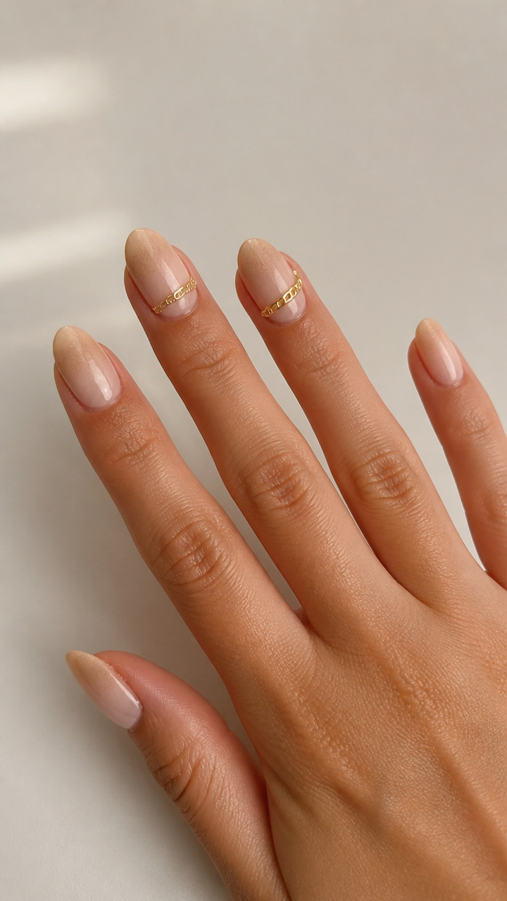 Soft Sand Ombre with Gold Chain Detailing