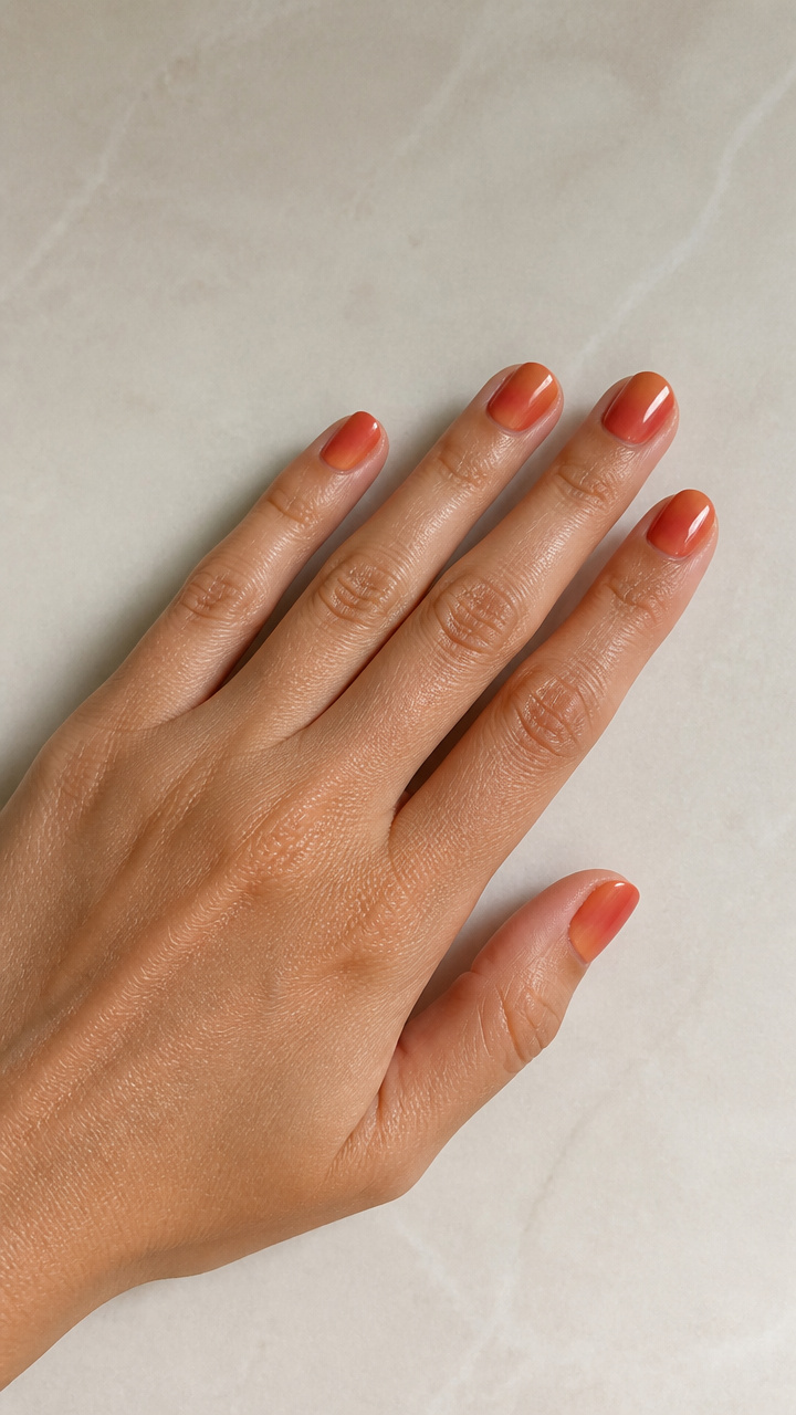 Sunset Ombre Fade from Peach to Terracotta