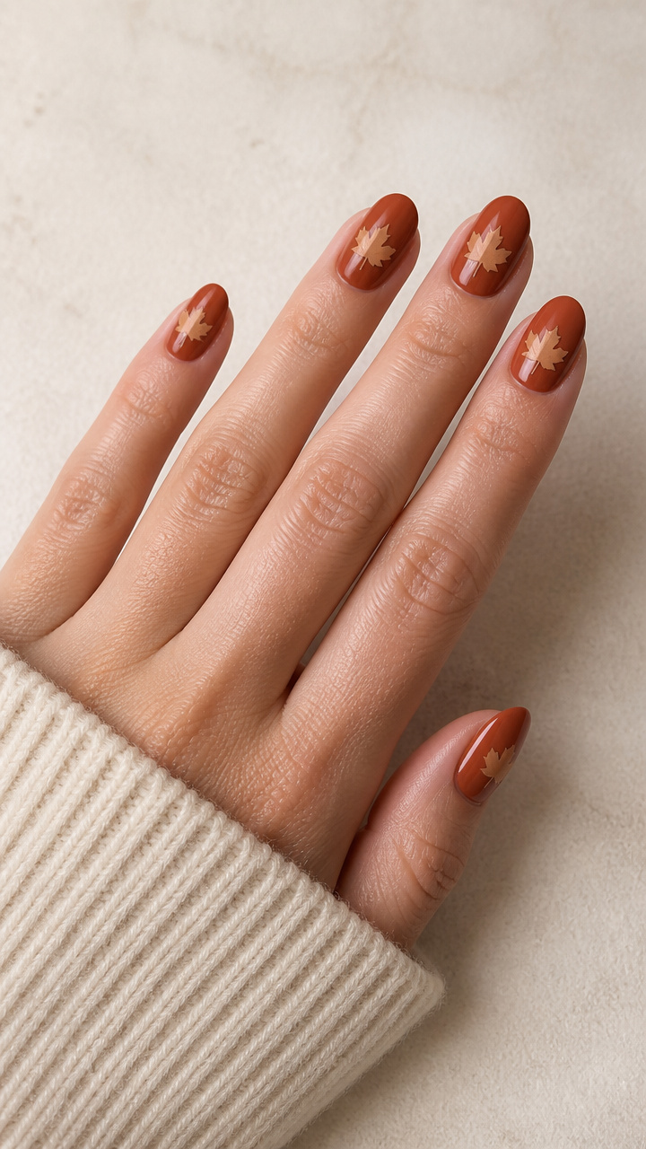 Terracotta Base with Caramel Maple Leaf Decals