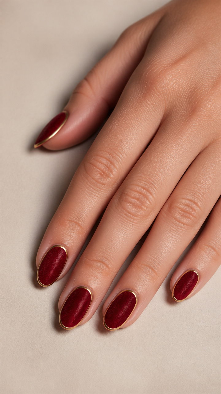 Textured Red Velvet Effect with Gold Rim