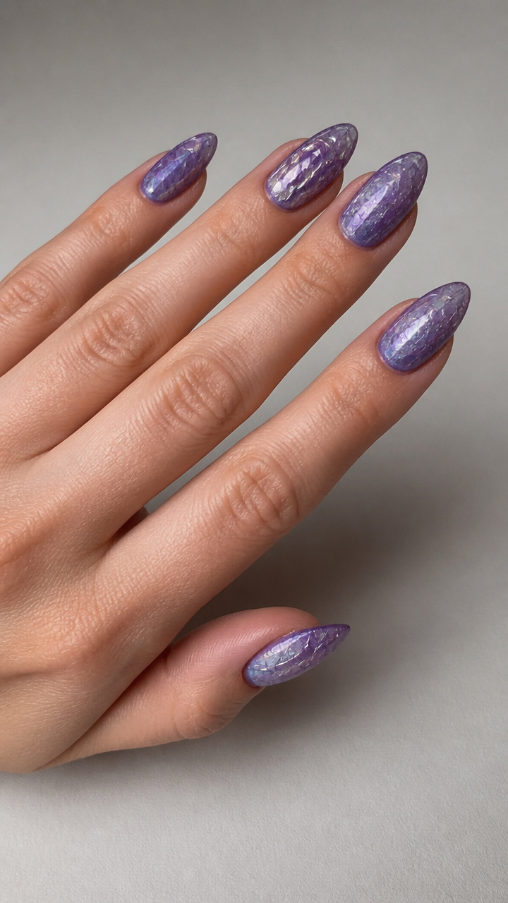 Twilight Lavender with Cracked Glass Effect Finish