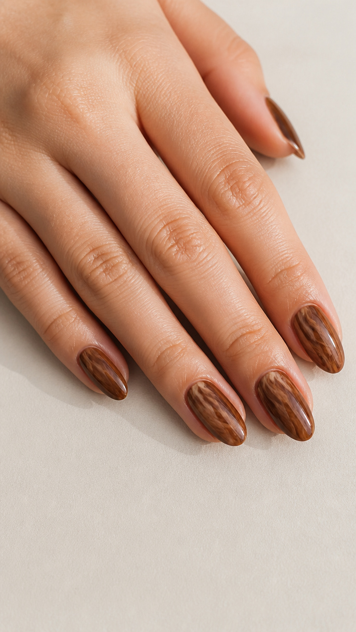 Walnut Wood Grain Marble Effect
