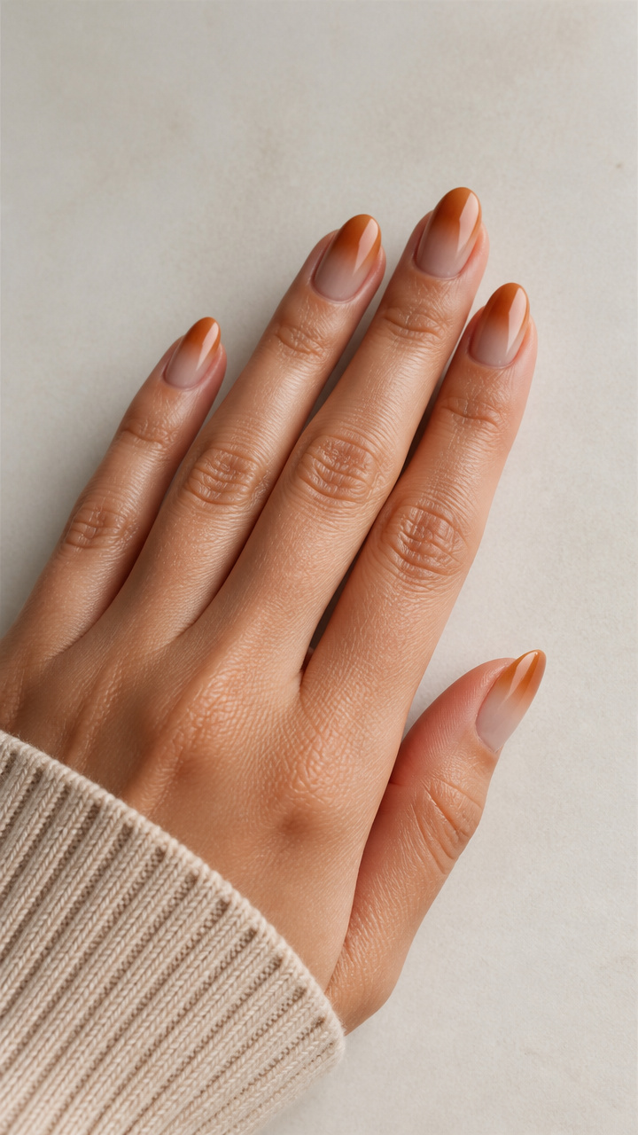 Warm Cream to Cinnamon Ombré Gradient