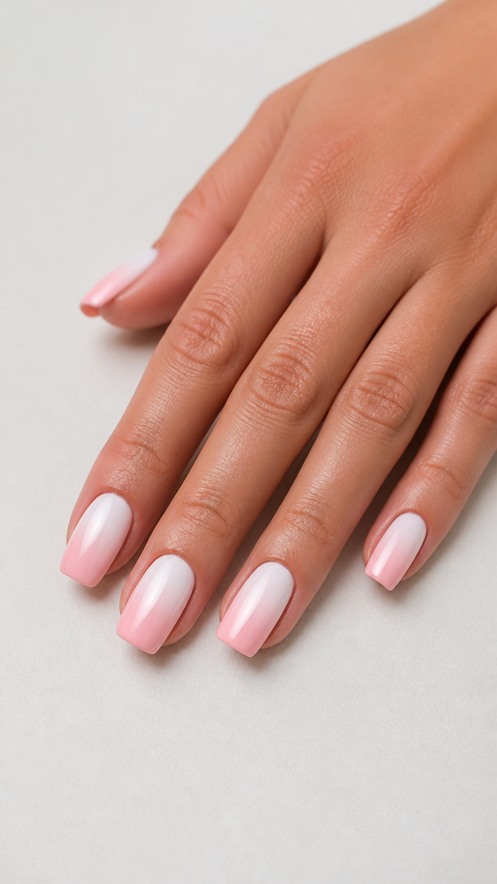 White and Blush Pink Ombre