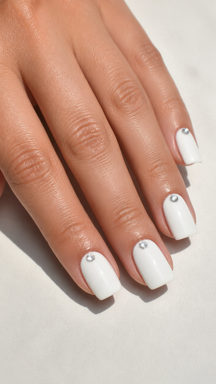 White with Crystal Rhinestone Accents