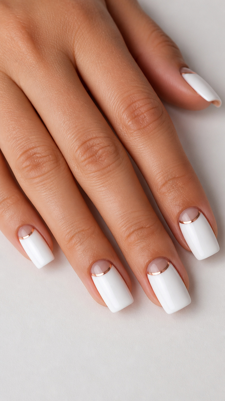 White with Rose Gold Negative Space
