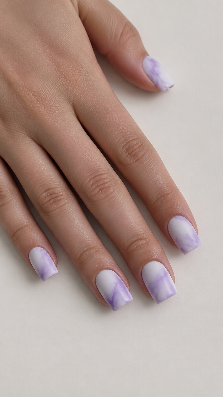 White with Soft Lavender Watercolor
