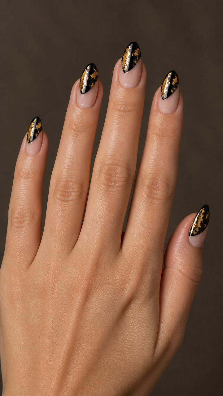 Half-Moon Design with Gold Foil Inlay