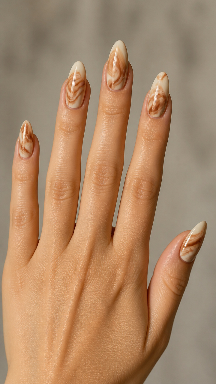 Cinnamon Cream Marble Design