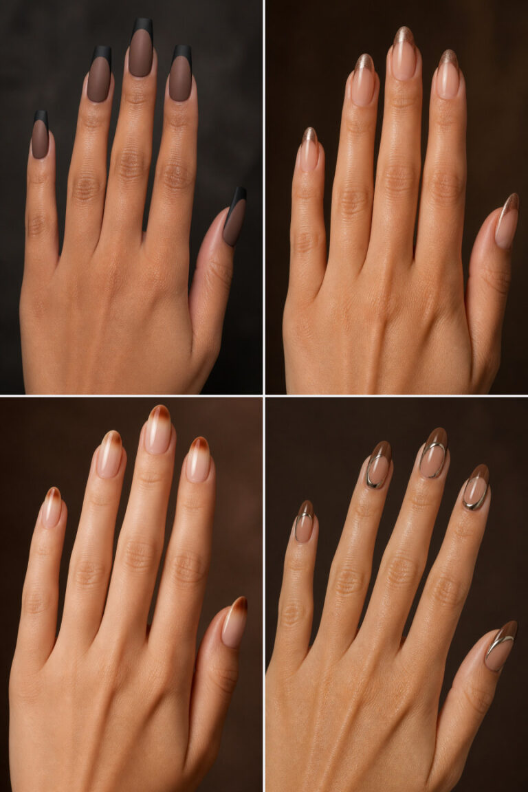 15 Brown French Tip Nail Designs to Try
