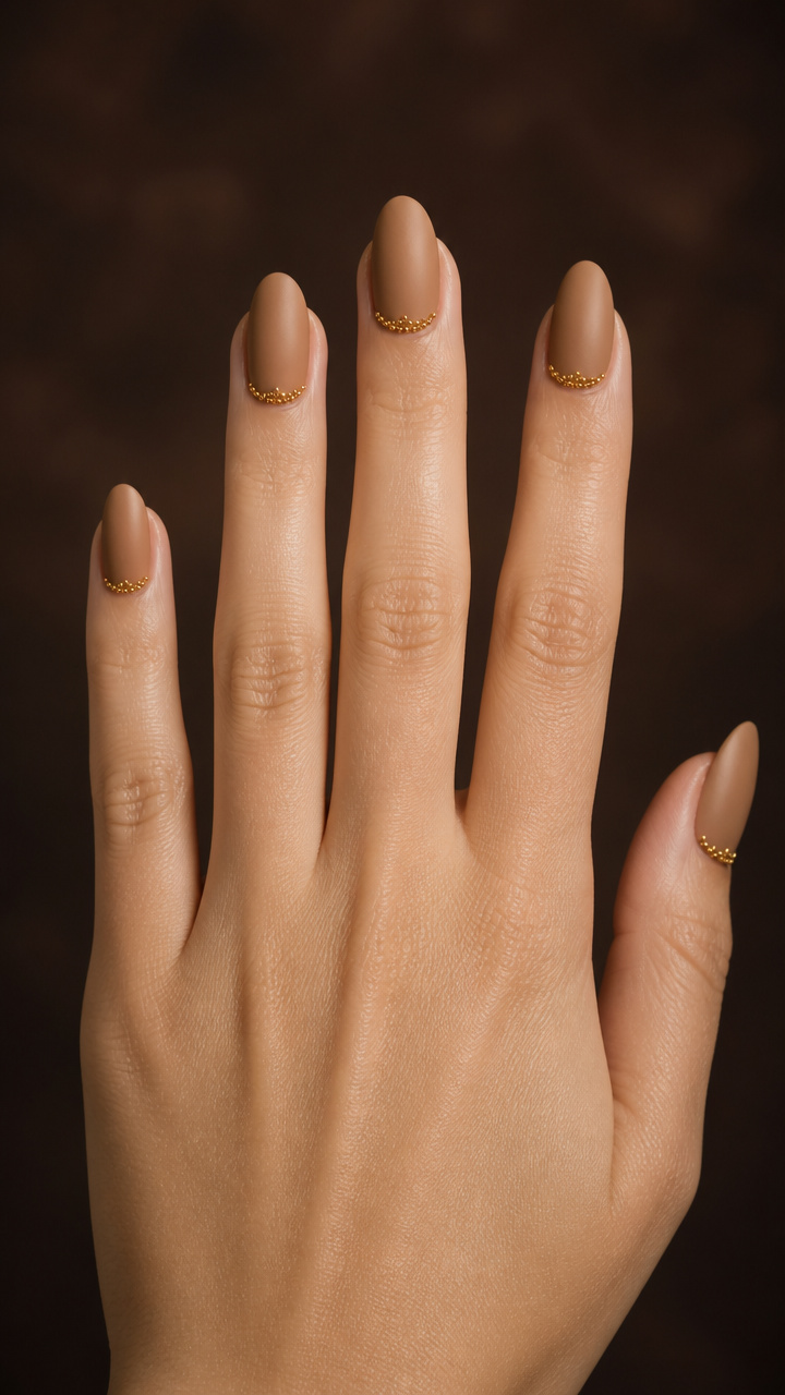 Camel Creme with Gold Microbeads