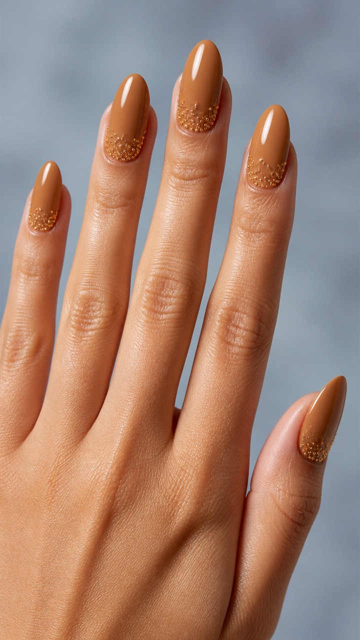 Butterscotch Gloss Finish with Gold Microbeads