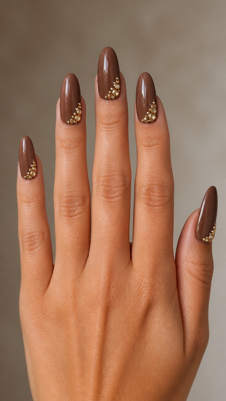 Milk Chocolate Base with Gold Rhinestone Clusters