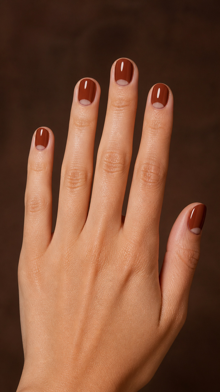Rust Brown Half-Moon with Glossy Finish