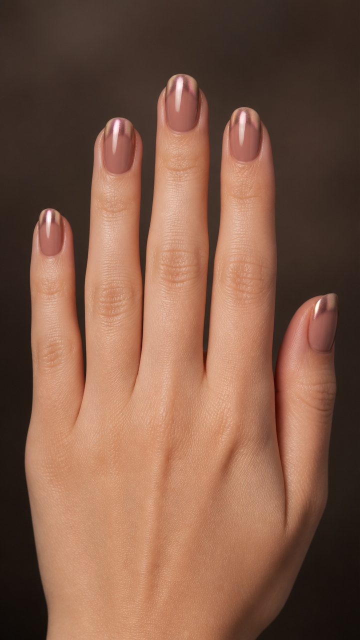 Milk Tea Brown with Chrome Gradient on Tips