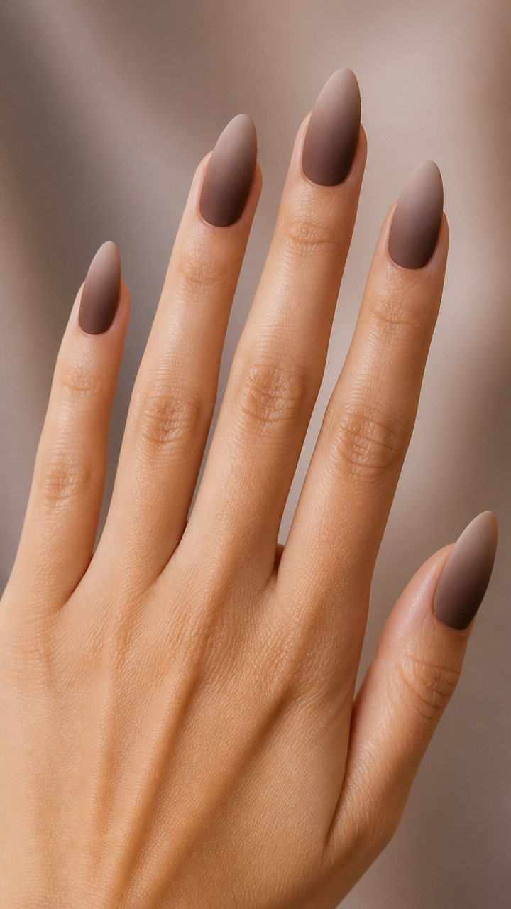 Mocha Almond Fade with Matte Top Coat