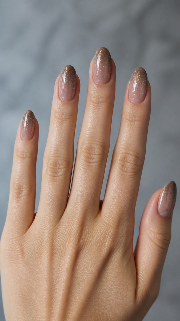 Dove Brown Ombre with Silver Flecks