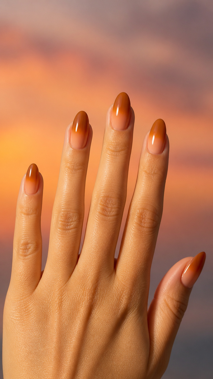 Amber Sunset Oval Tips