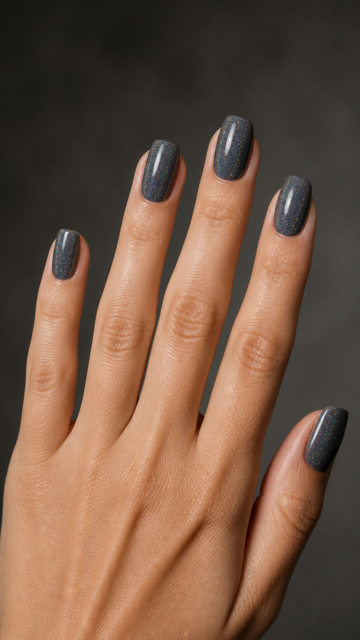 Charcoal Gray with Faint Holographic Sparkle