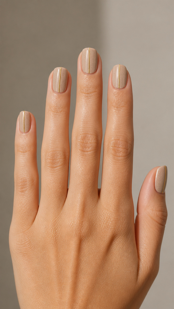 Sandy Nude with Linear Gold Striping