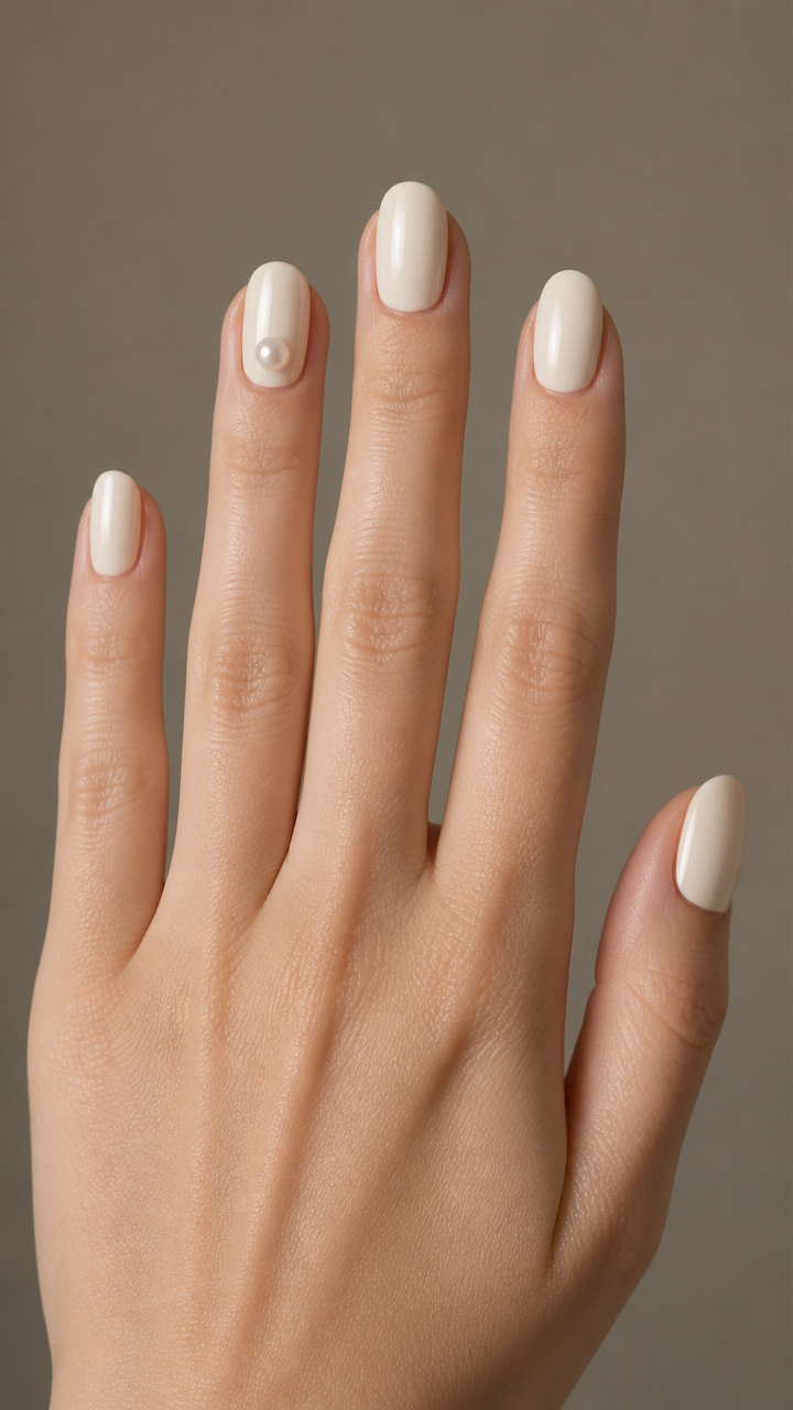 Creamy Ivory with Pearl Accent