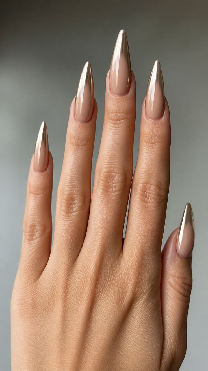 Beige Chrome Dip Effect