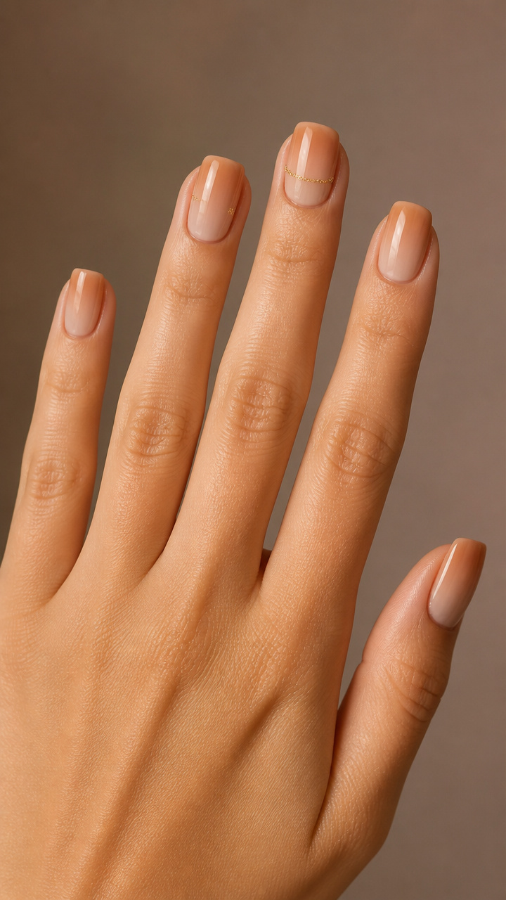 Soft Camel Ombre with Delicate Chain Accent