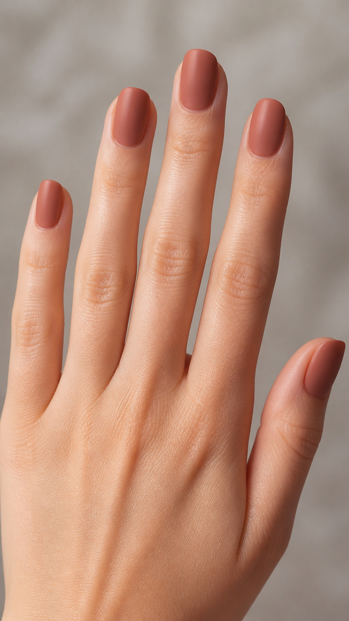 Cinnamon Matte Topper Over Nude
