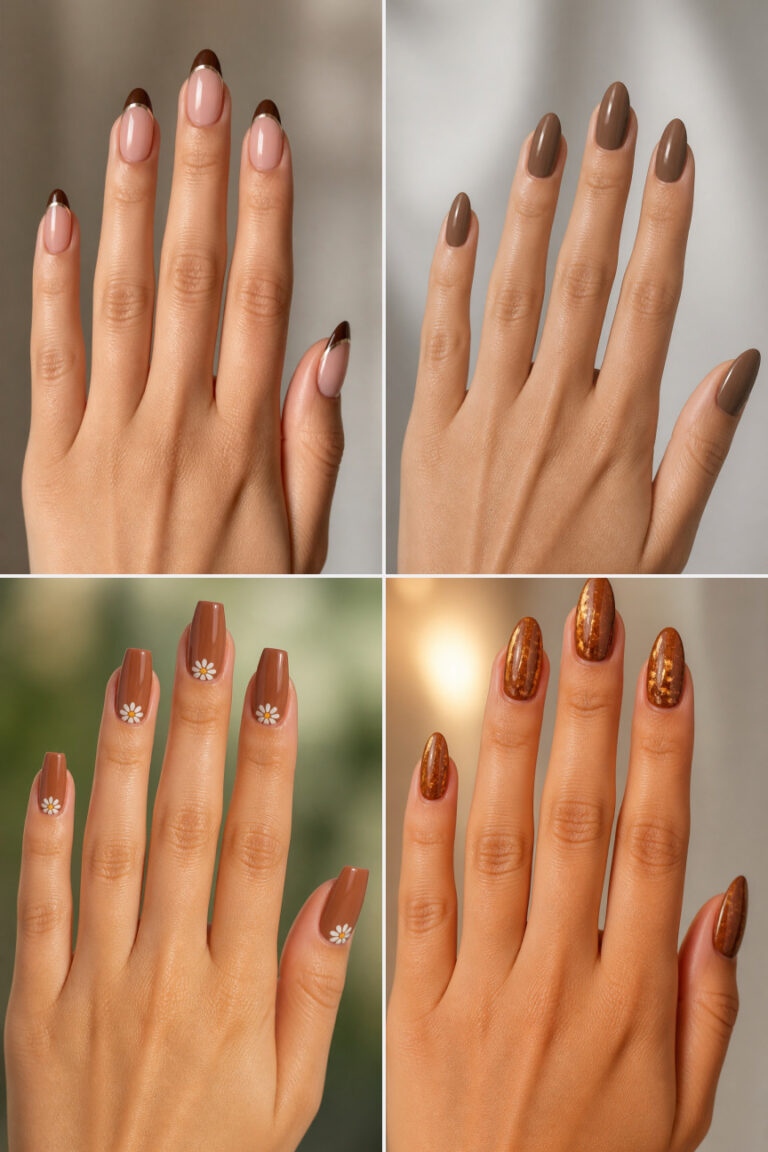 15 Cute Brown Nail Ideas for Short Nails