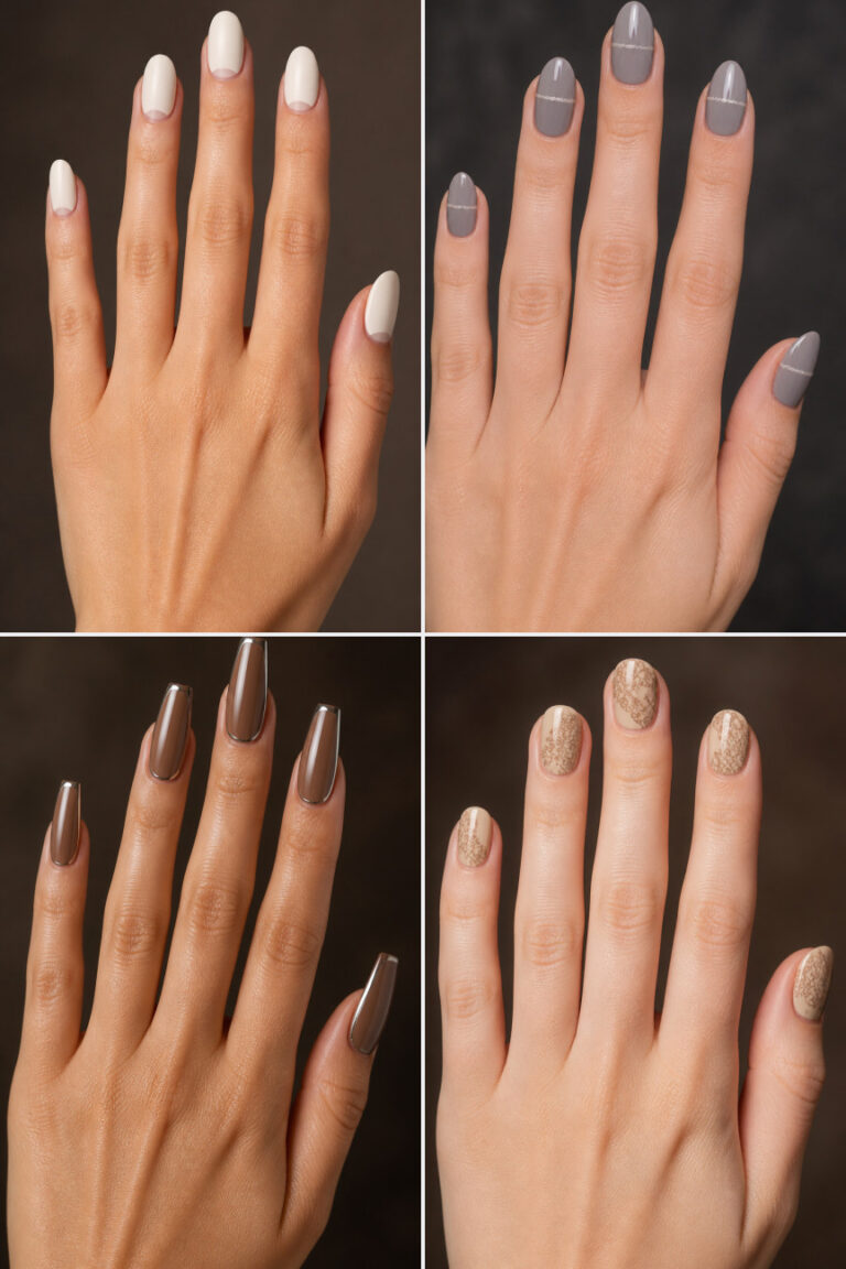 15 Cute Late Fall Nail Designs With Neutral Colors