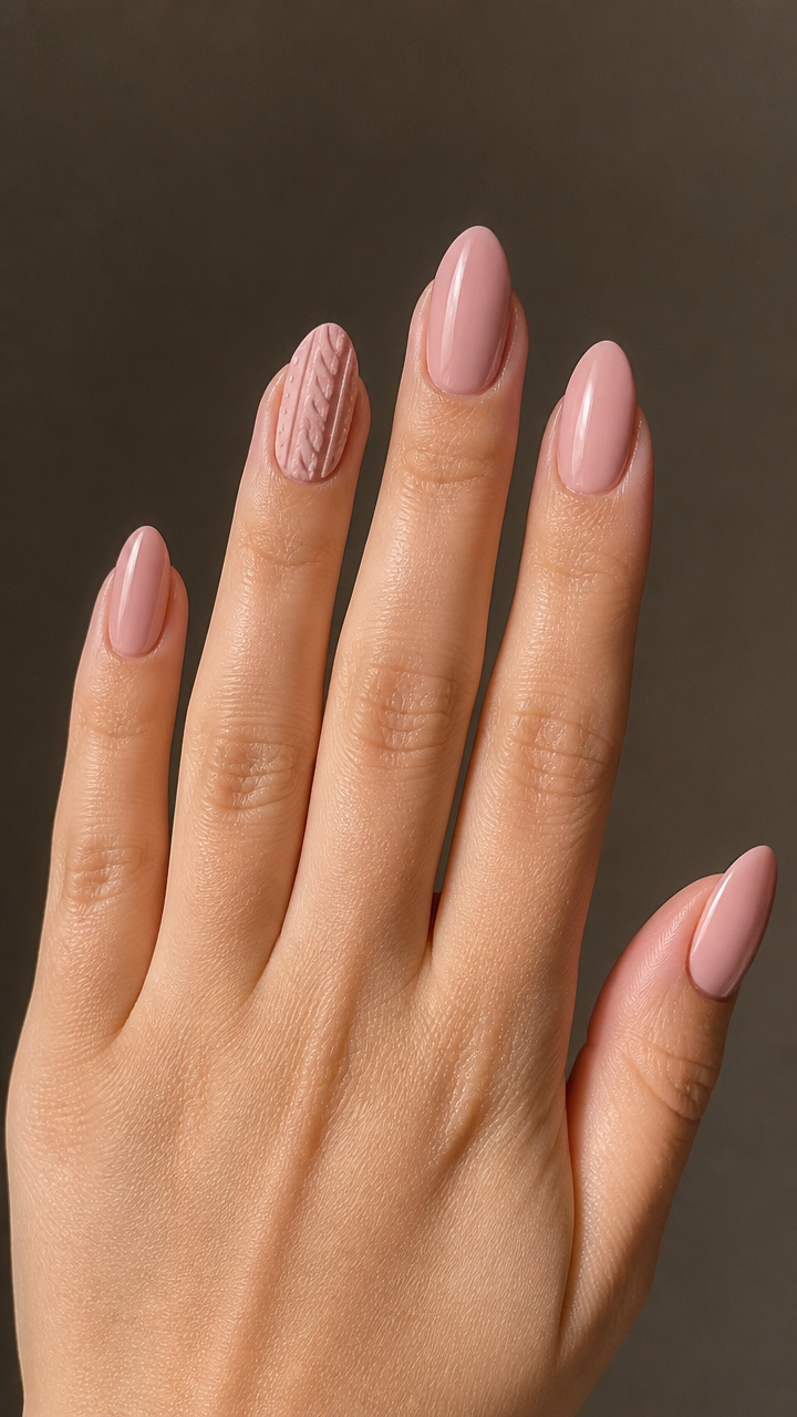 Blush Pink with Knit Sweater Texture Accent