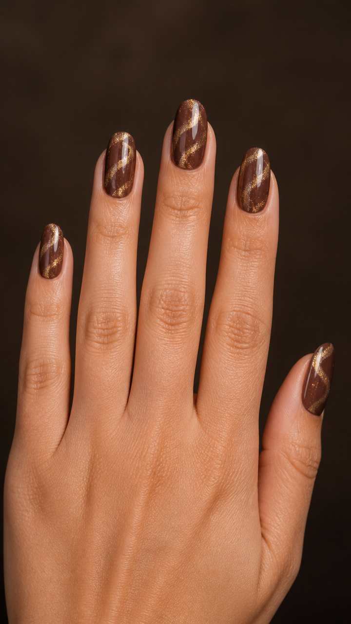 Mocha Glazed Donut with Shimmer Drizzle
