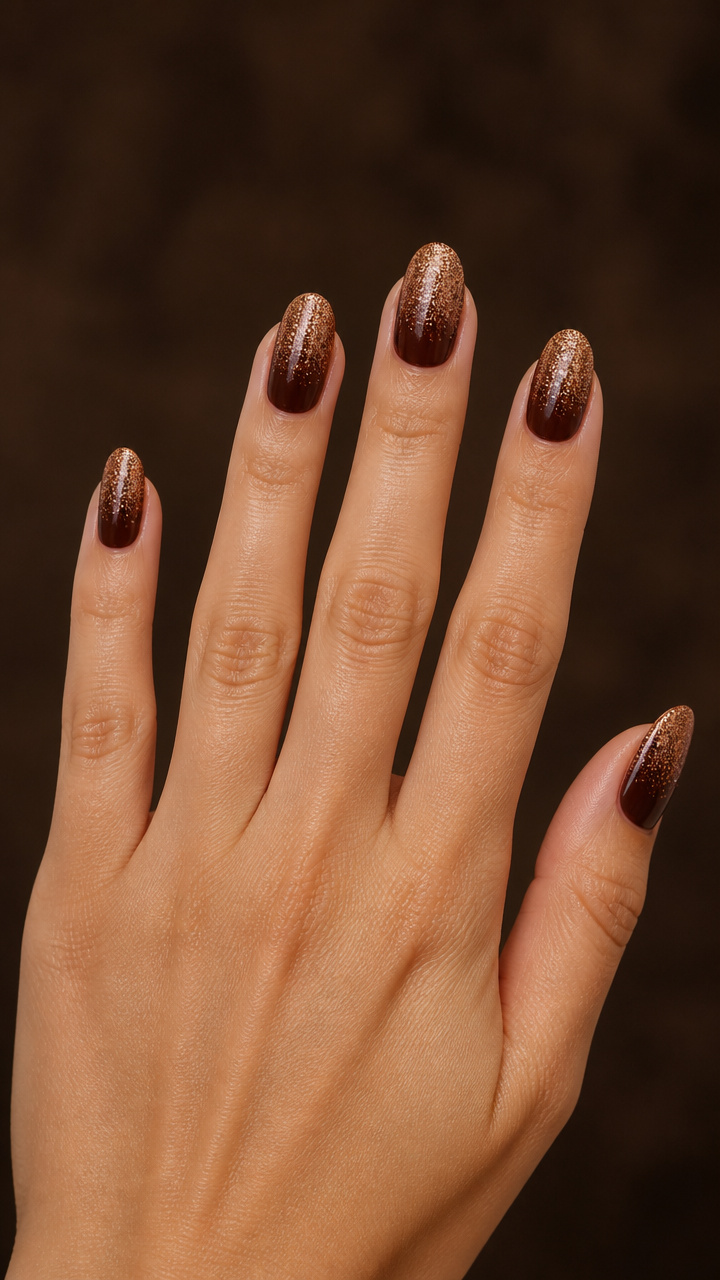 Toasted Pecan Glitter Gradient