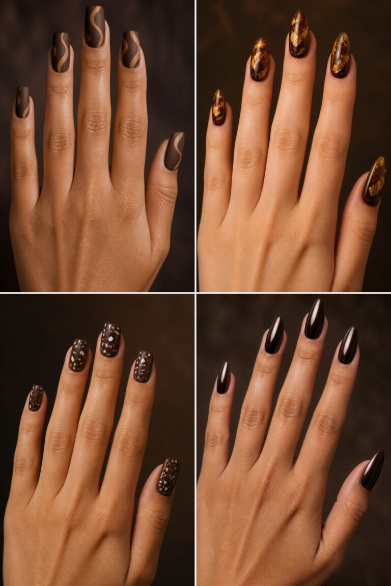 15 Dark Brown Nail Designs for a Moody Look