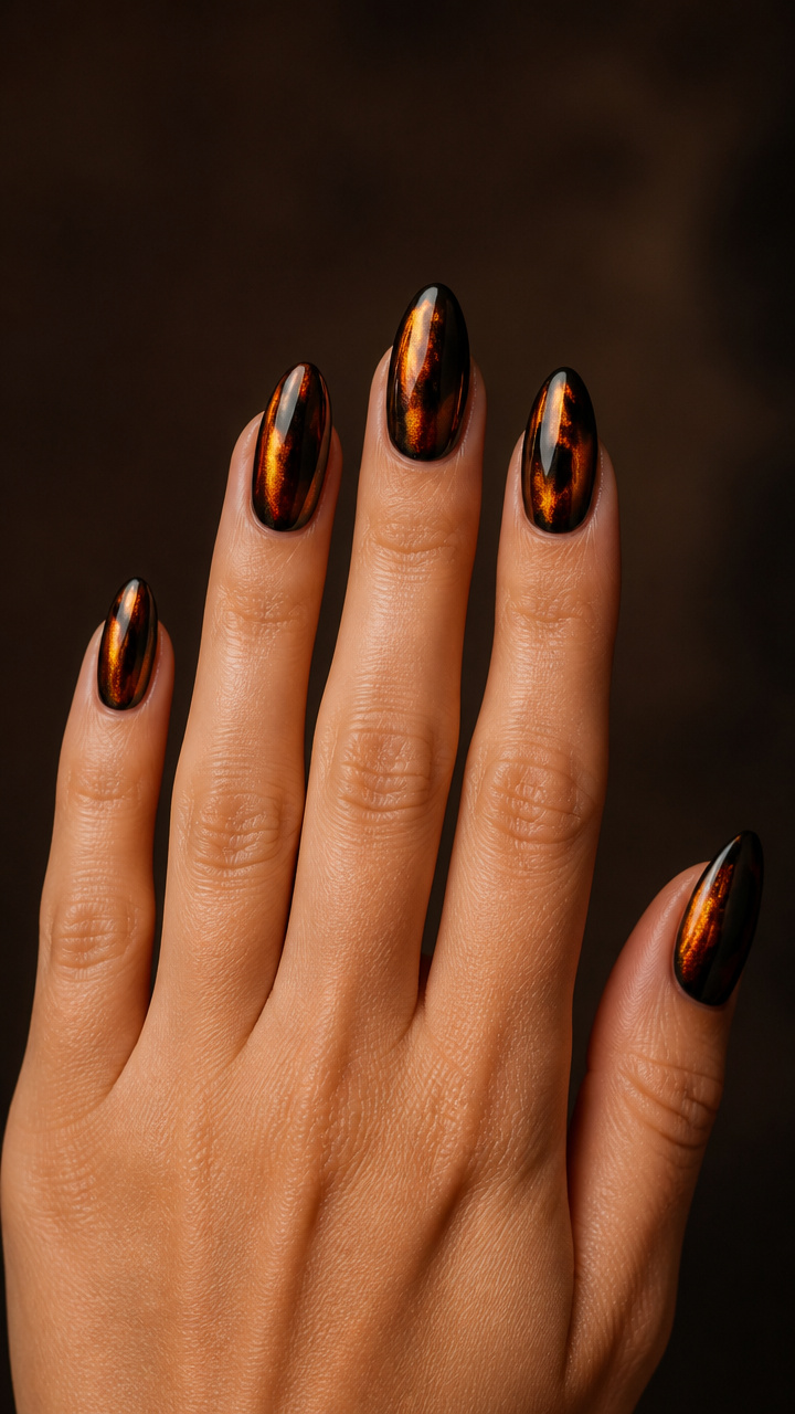 Charred Orange Chrome Over Black Base